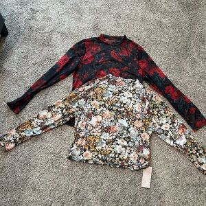 Set of 2 Floral Sheer Tops